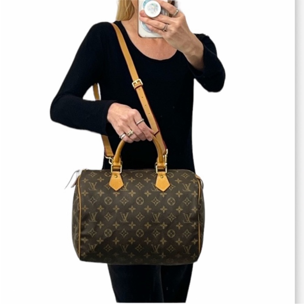 Authentic Louis Vuitton Speedy 30 Shoulder Bag Tote Handbag Purse - Picture 2 of 16